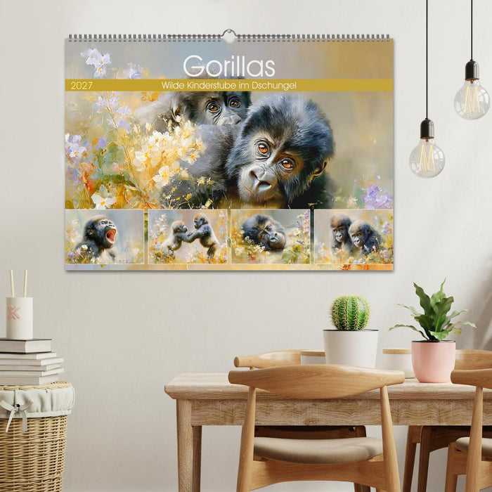 Gorillas. Wilde Kinderstube im Dschungel (CALVENDO Wandkalender 2027)