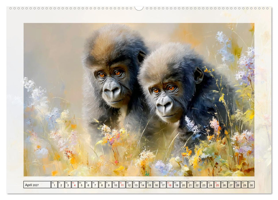 Gorillas. Wilde Kinderstube im Dschungel (CALVENDO Wandkalender 2027)
