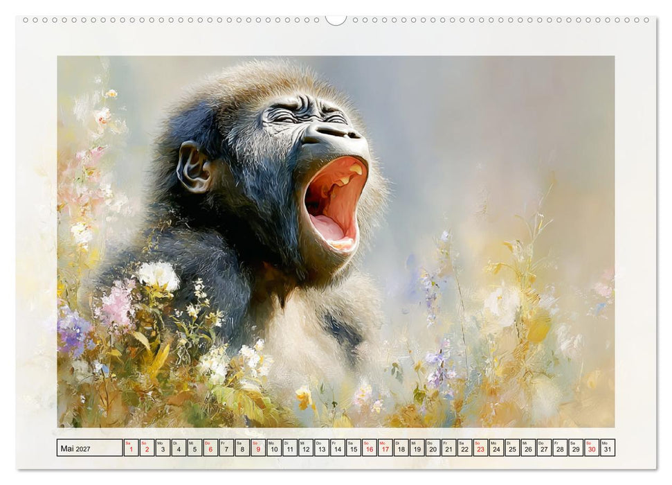 Gorillas. Wilde Kinderstube im Dschungel (CALVENDO Wandkalender 2027)