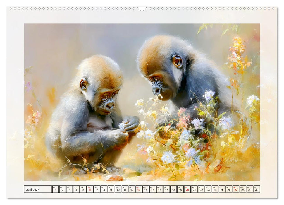 Gorillas. Wilde Kinderstube im Dschungel (CALVENDO Wandkalender 2027)