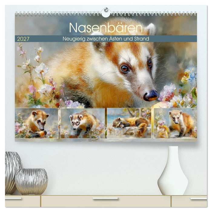 Nasenbären. Neugierig zwischen Ästen und Strand (CALVENDO Premium Wandkalender 2027)