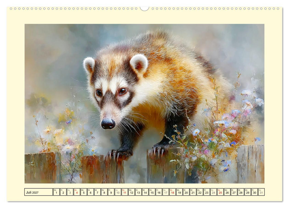 Nasenbären. Neugierig zwischen Ästen und Strand (CALVENDO Premium Wandkalender 2027)