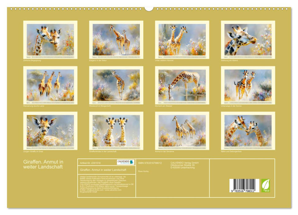 Giraffen. Anmut in weiter Landschaft (CALVENDO Premium Wandkalender 2027)