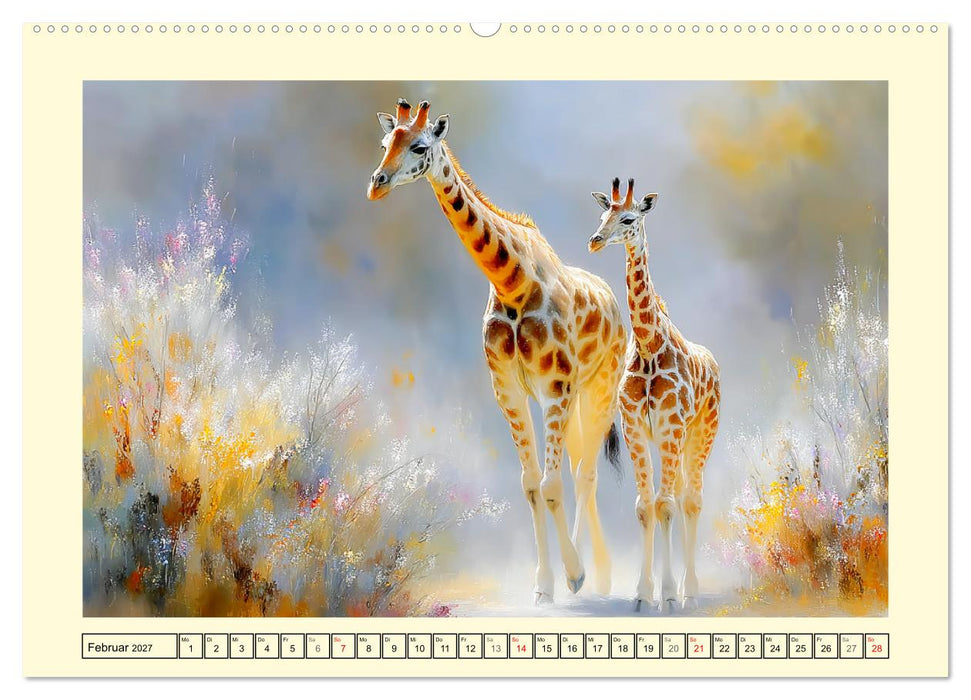 Giraffen. Anmut in weiter Landschaft (CALVENDO Premium Wandkalender 2027)