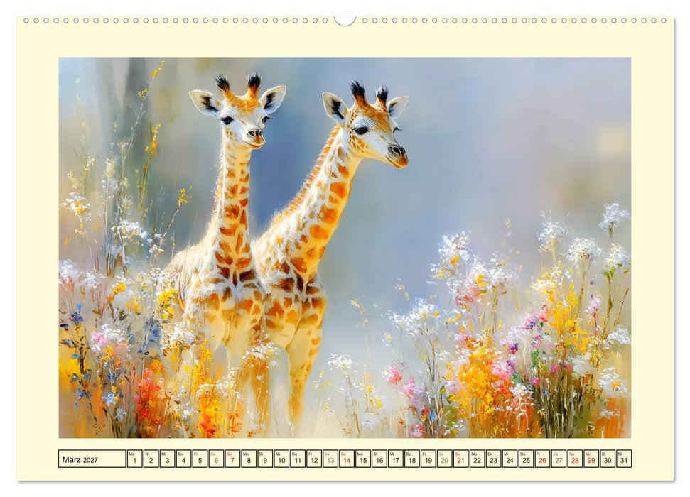 Giraffen. Anmut in weiter Landschaft (CALVENDO Premium Wandkalender 2027)