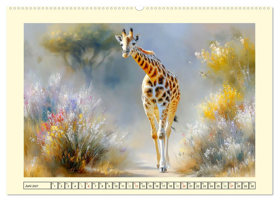 Giraffen. Anmut in weiter Landschaft (CALVENDO Premium Wandkalender 2027)