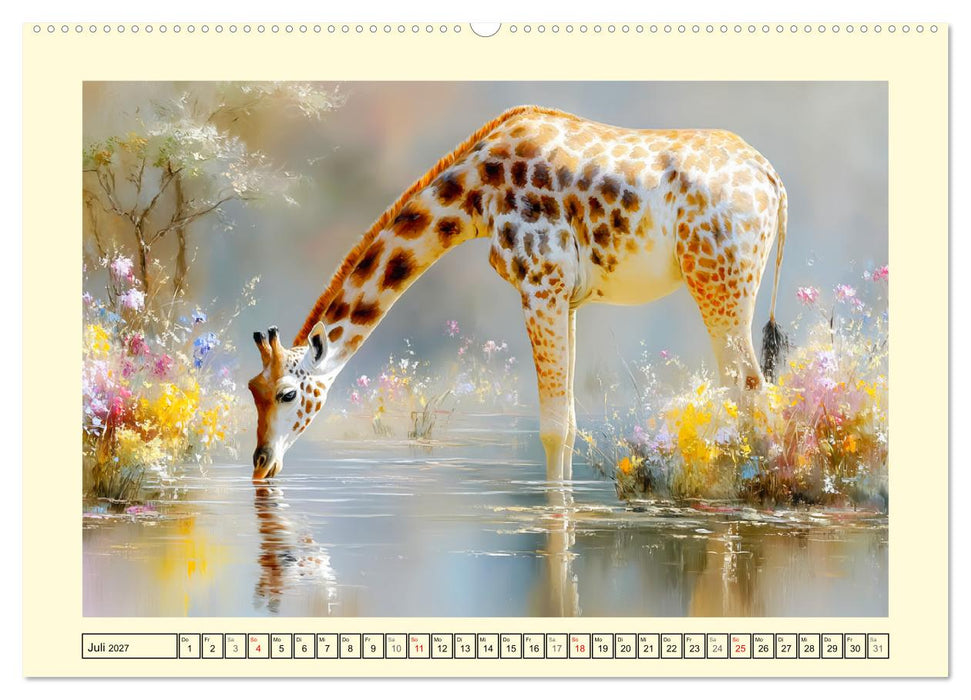 Giraffen. Anmut in weiter Landschaft (CALVENDO Premium Wandkalender 2027)