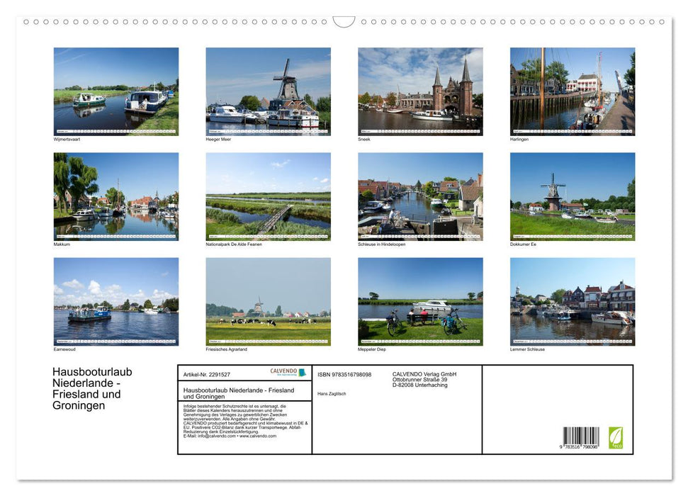 Hausbooturlaub Niederlande - Friesland und Groningen (CALVENDO Wandkalender 2027)
