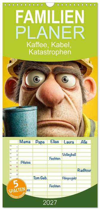Kaffee, Kabel, Katastrophen (CALVENDO Familienplaner 2027)