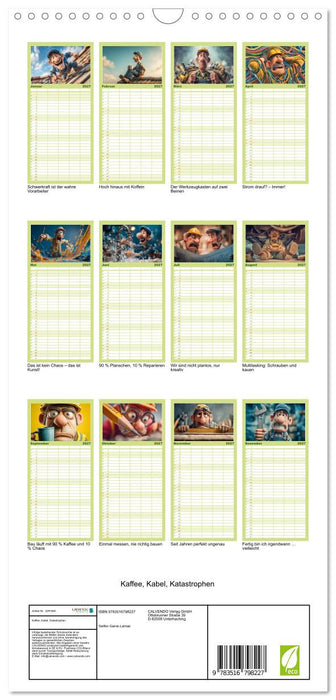 Kaffee, Kabel, Katastrophen (CALVENDO Familienplaner 2027)
