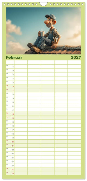 Kaffee, Kabel, Katastrophen (CALVENDO Familienplaner 2027)