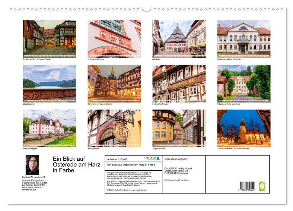 Ein Blick auf Osterode am Harz in Farbe (CALVENDO Wandkalender 2027)