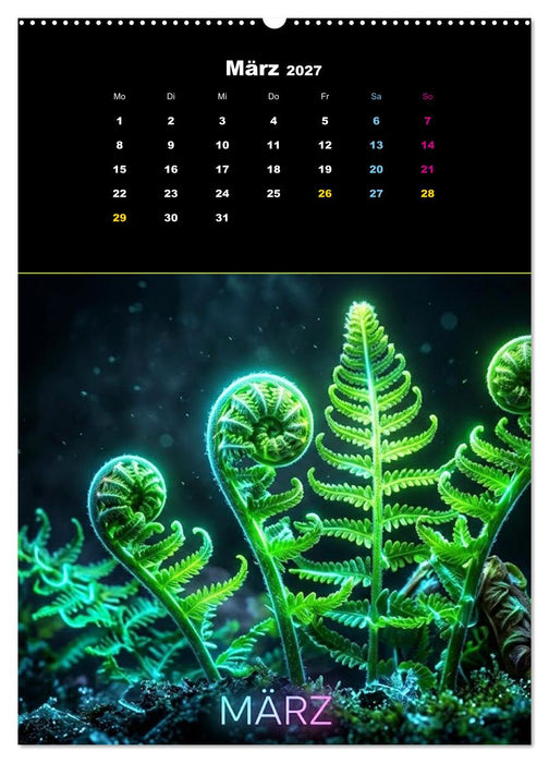Neon Botanicals - Flora im Lichtrausch (CALVENDO Wandkalender 2027)