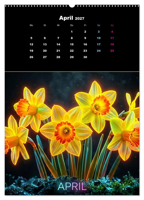 Neon Botanicals - Flora im Lichtrausch (CALVENDO Wandkalender 2027)