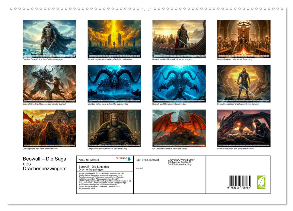 Beowulf – Die Saga des Drachenbezwingers (CALVENDO Premium Wandkalender 2027)