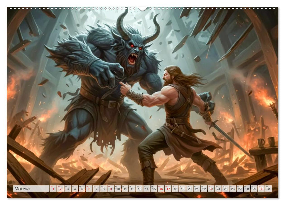 Beowulf – Die Saga des Drachenbezwingers (CALVENDO Premium Wandkalender 2027)