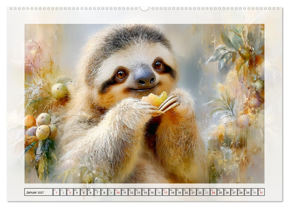 Faultiere. Das Lächeln des Regenwaldes (CALVENDO Wandkalender 2027)