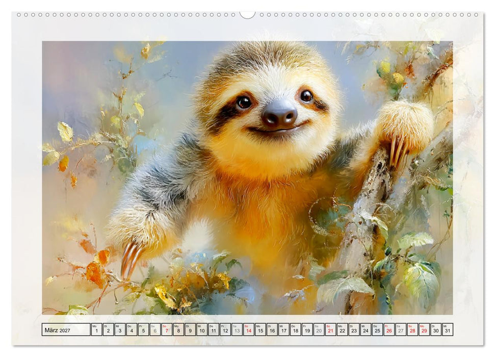 Faultiere. Das Lächeln des Regenwaldes (CALVENDO Premium Wandkalender 2027)