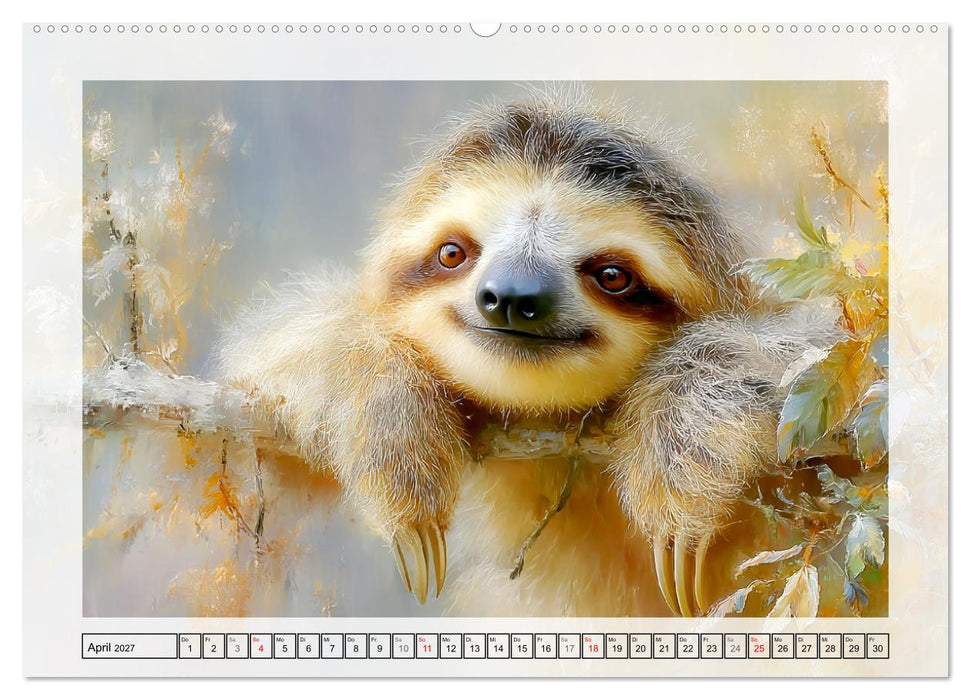 Faultiere. Das Lächeln des Regenwaldes (CALVENDO Premium Wandkalender 2027)