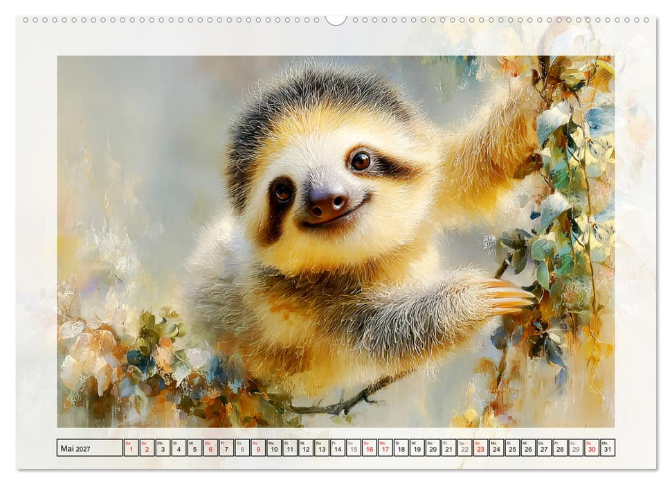 Faultiere. Das Lächeln des Regenwaldes (CALVENDO Premium Wandkalender 2027)