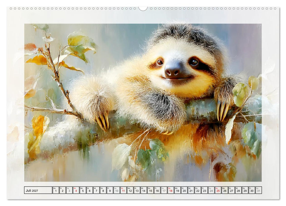 Faultiere. Das Lächeln des Regenwaldes (CALVENDO Premium Wandkalender 2027)