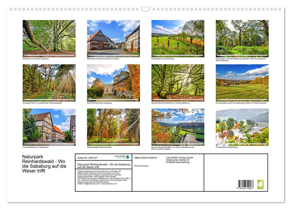 Naturpark Reinhardswald - Wo die Sababurg auf die Weser trifft (CALVENDO Wandkalender 2027)