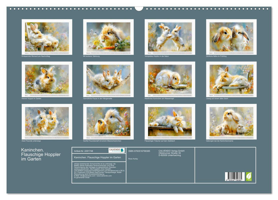 Kaninchen. Flauschige Hoppler im Garten (CALVENDO Wandkalender 2027)
