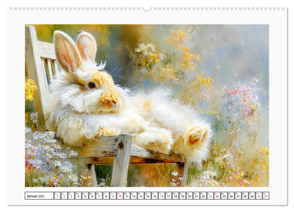 Kaninchen. Flauschige Hoppler im Garten (CALVENDO Wandkalender 2027)