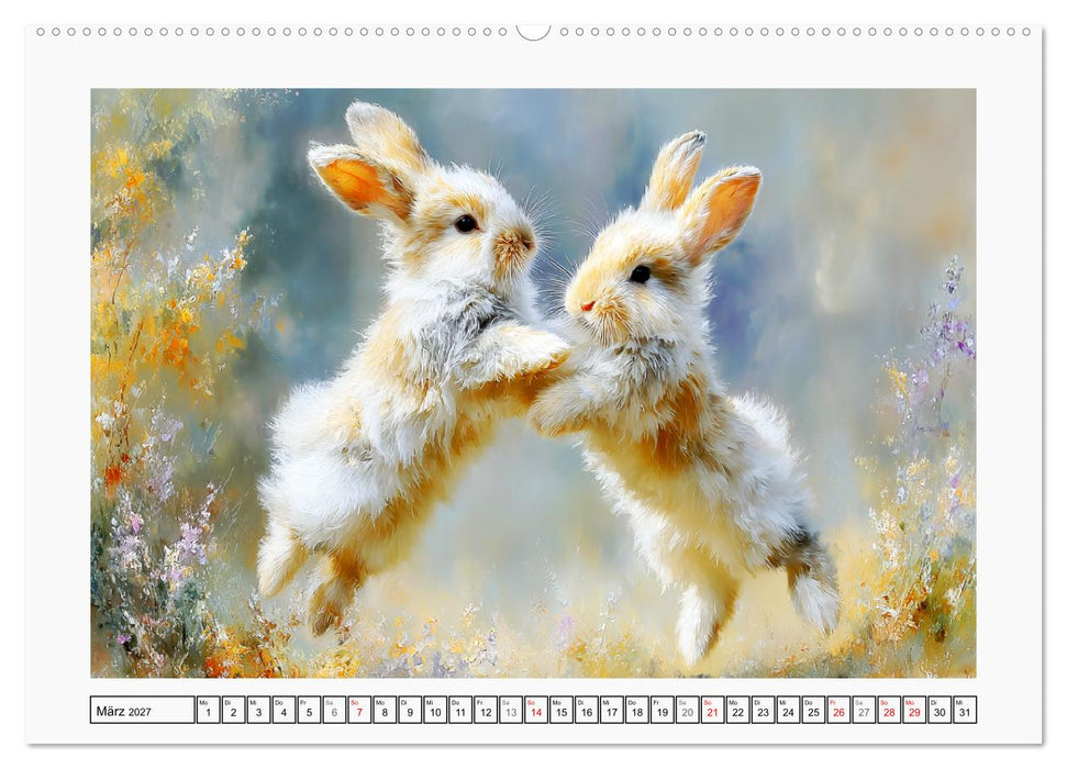 Kaninchen. Flauschige Hoppler im Garten (CALVENDO Wandkalender 2027)
