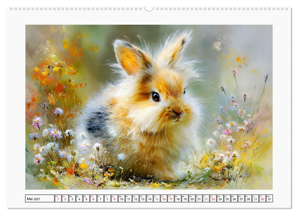Kaninchen. Flauschige Hoppler im Garten (CALVENDO Wandkalender 2027)