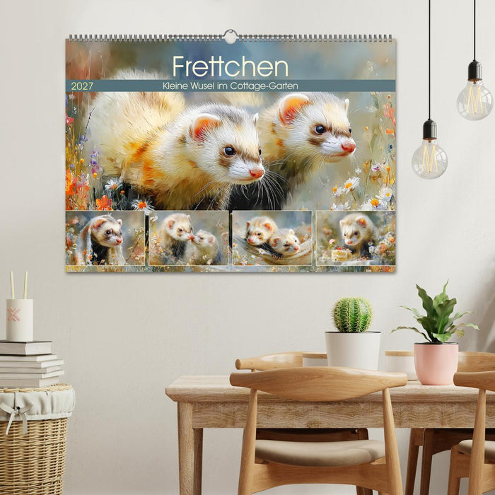 Frettchen. Kleine Wusel im Cottage-Garten (CALVENDO Wandkalender 2027)