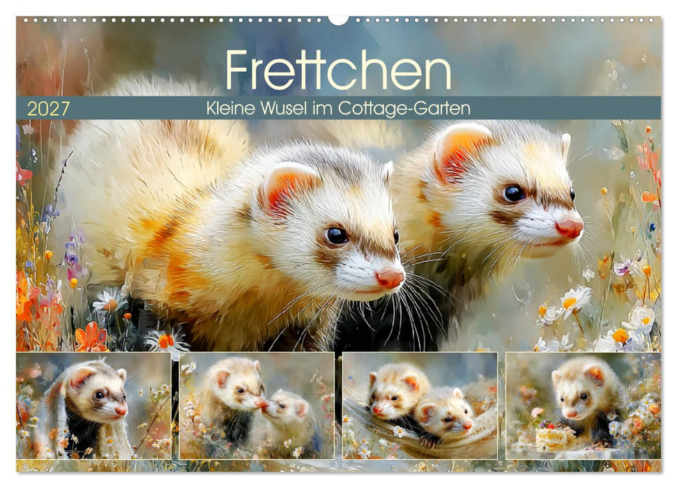 Frettchen. Kleine Wusel im Cottage-Garten (CALVENDO Wandkalender 2027)