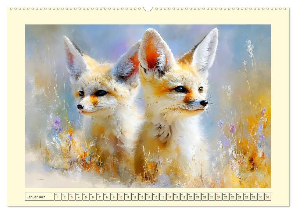 Fenneks. Kleine Wüstenfüchse im Saharasand (CALVENDO Wandkalender 2027)