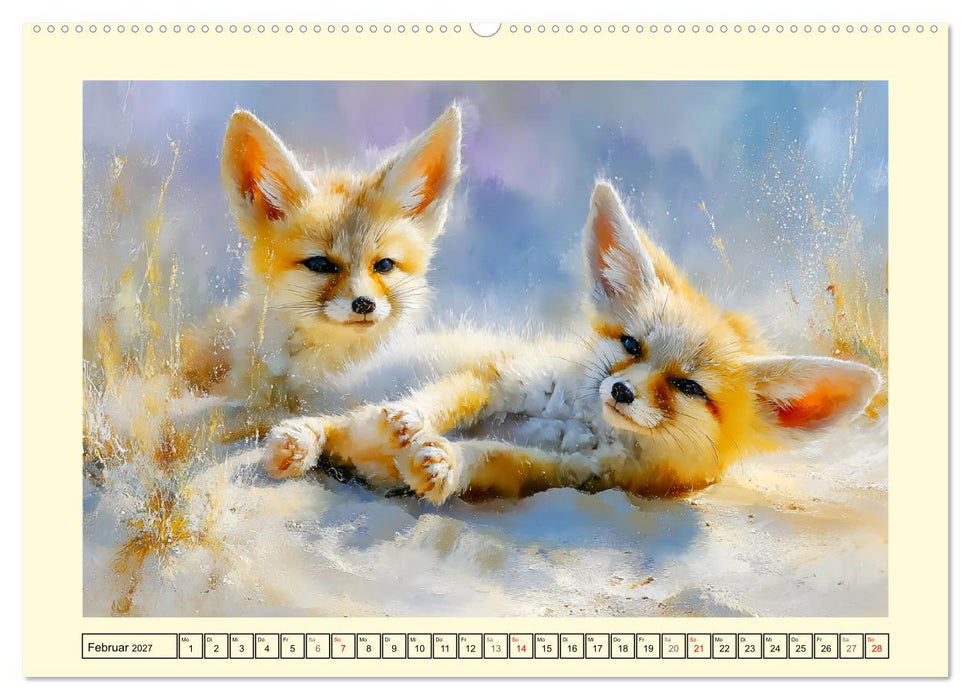 Fenneks. Kleine Wüstenfüchse im Saharasand (CALVENDO Wandkalender 2027)