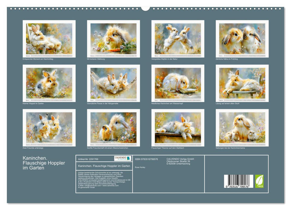 Kaninchen. Flauschige Hoppler im Garten (CALVENDO Premium Wandkalender 2027)