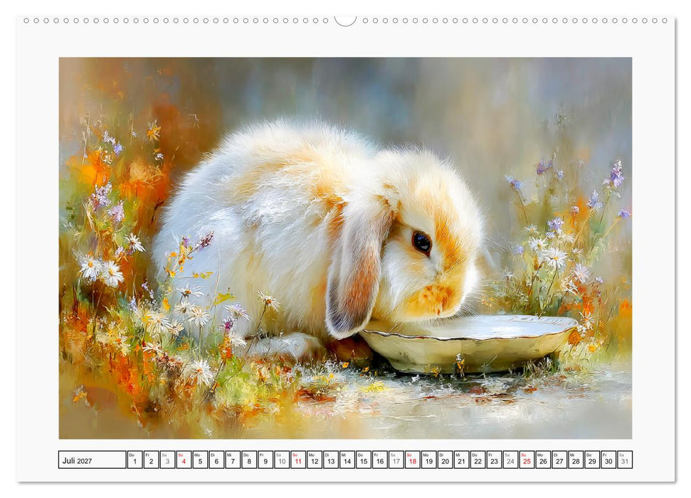 Kaninchen. Flauschige Hoppler im Garten (CALVENDO Premium Wandkalender 2027)