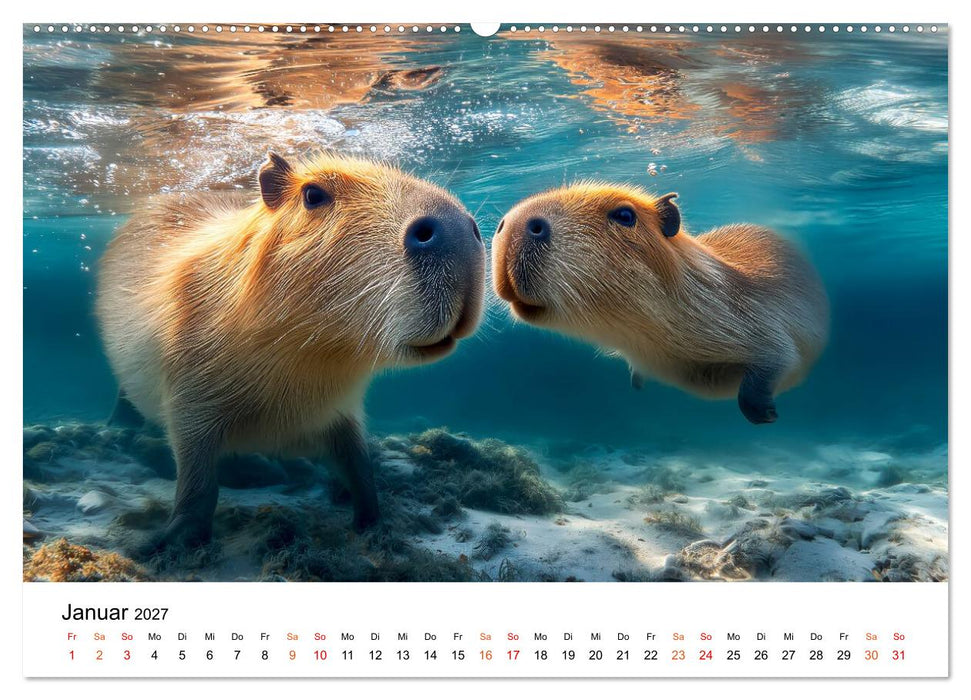 Capybara - die Ruhe als Lebensform (CALVENDO Wandkalender 2027)