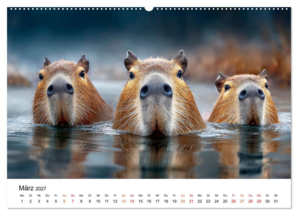 Capybara - die Ruhe als Lebensform (CALVENDO Wandkalender 2027)