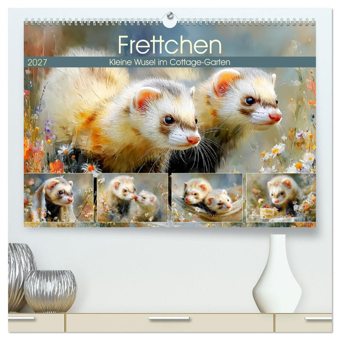 Frettchen. Kleine Wusel im Cottage-Garten (CALVENDO Premium Wandkalender 2027)