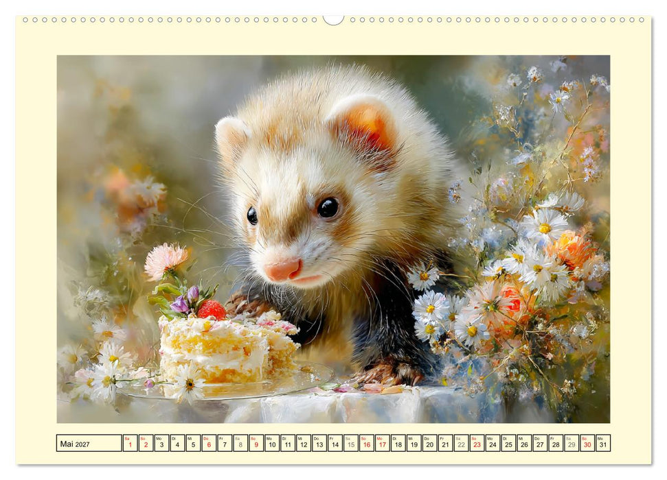 Frettchen. Kleine Wusel im Cottage-Garten (CALVENDO Premium Wandkalender 2027)