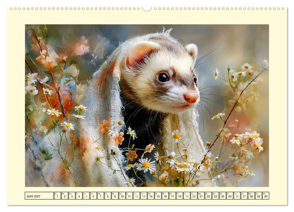 Frettchen. Kleine Wusel im Cottage-Garten (CALVENDO Premium Wandkalender 2027)