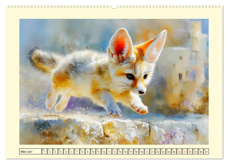 Fenneks. Kleine Wüstenfüchse im Saharasand (CALVENDO Premium Wandkalender 2027)