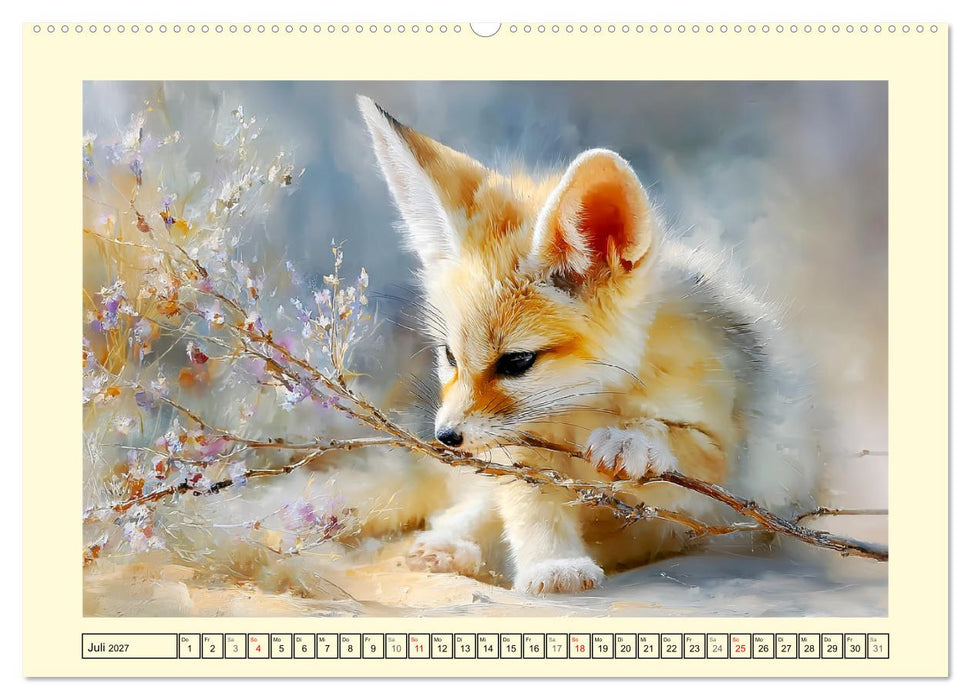 Fenneks. Kleine Wüstenfüchse im Saharasand (CALVENDO Premium Wandkalender 2027)