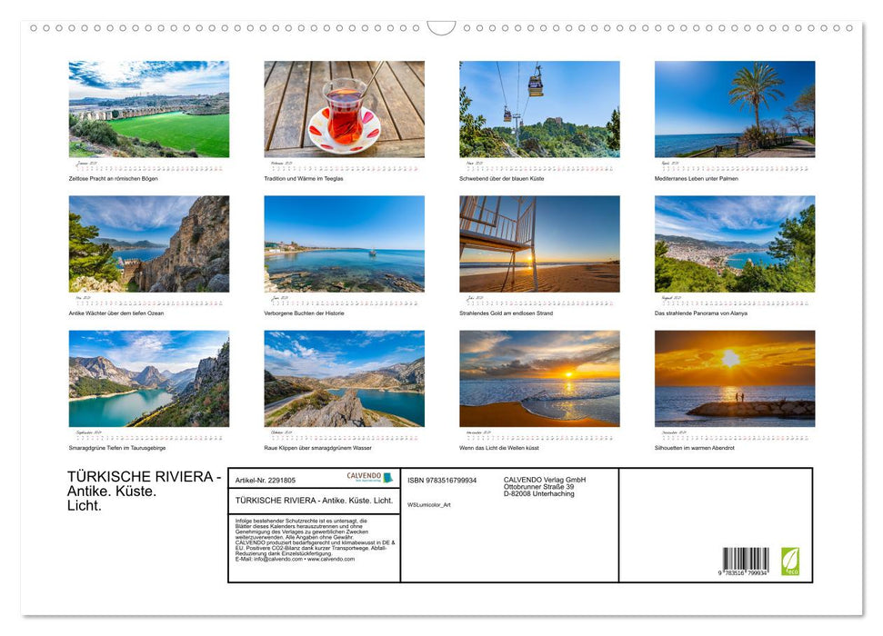 TÜRKISCHE RIVIERA - Antike. Küste. Licht. (CALVENDO Wandkalender 2027)