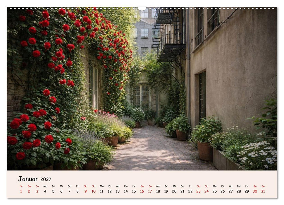 Urbane Oasen - Wo die Stadt aufblüht (CALVENDO Premium Wandkalender 2027)