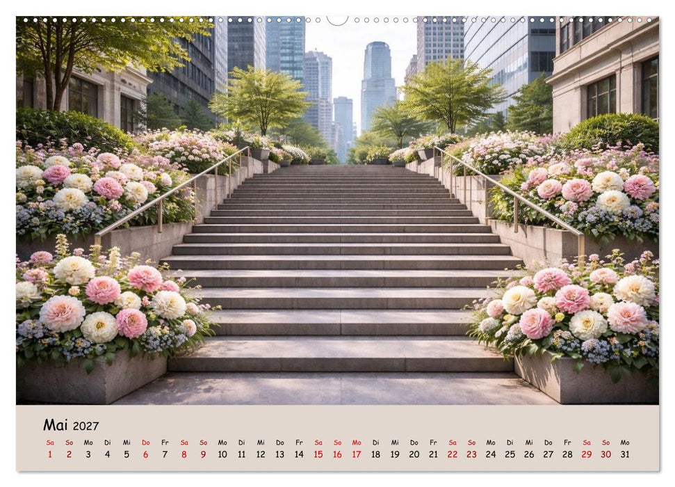 Urbane Oasen - Wo die Stadt aufblüht (CALVENDO Premium Wandkalender 2027)