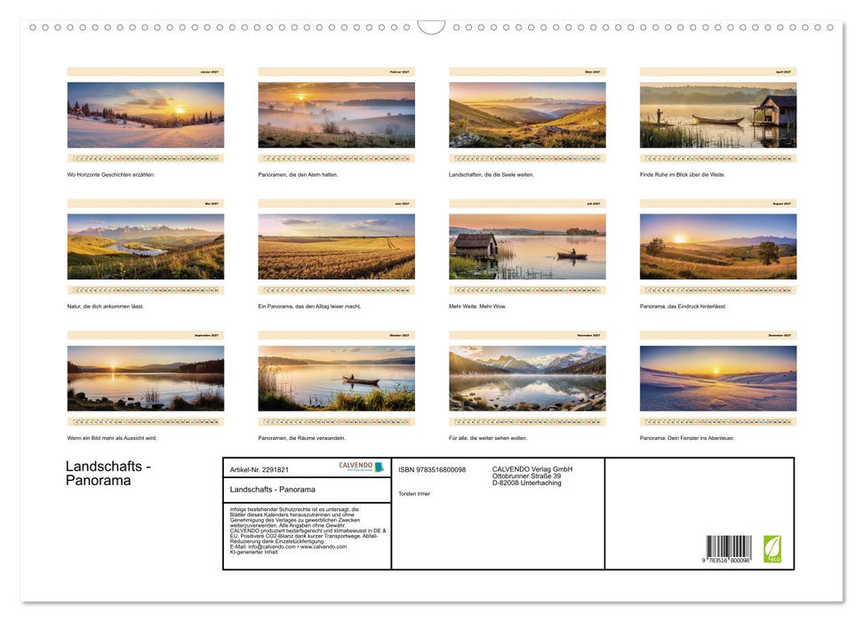 Landschafts - Panorama (CALVENDO Wandkalender 2027)