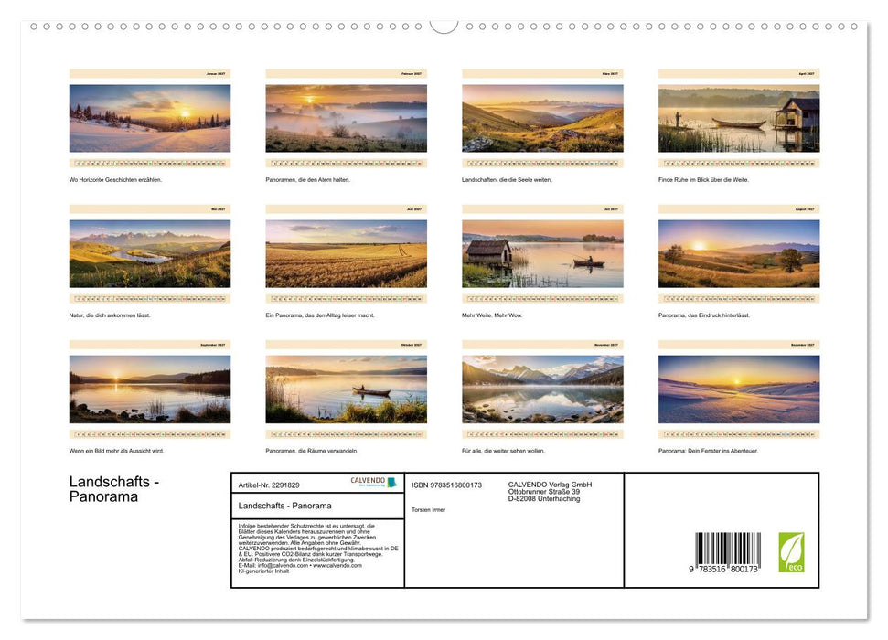 Landschafts - Panorama (CALVENDO Premium Wandkalender 2027)
