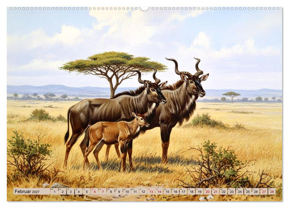 Afrikas Tiere wie aus alten Büchern (CALVENDO Wandkalender 2027)