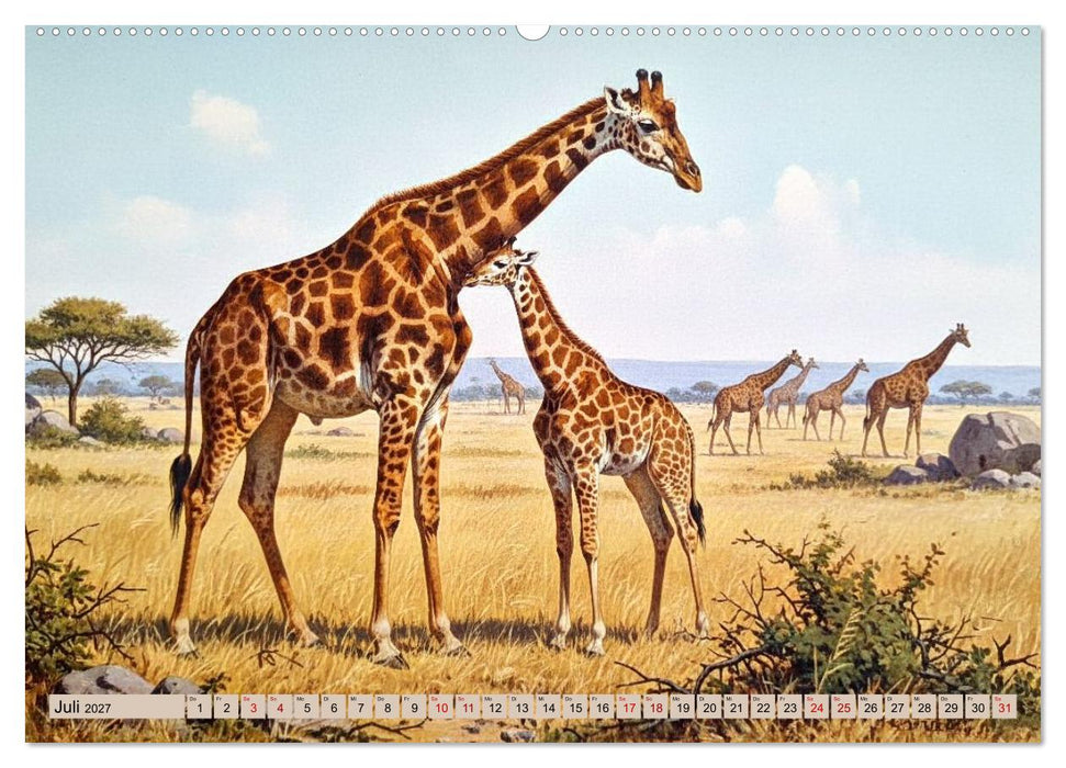 Afrikas Tiere wie aus alten Büchern (CALVENDO Premium Wandkalender 2027)